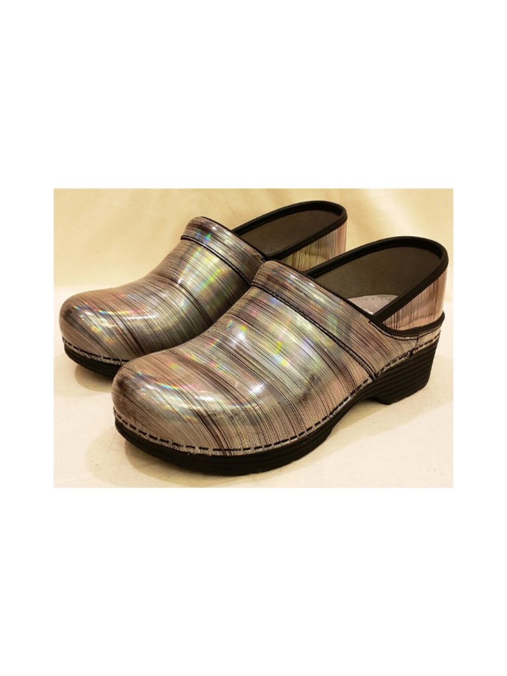 DANSKO LT Pro Prism Metallic Patent Leather Clog Shoe Size-EU37/US6.5-7